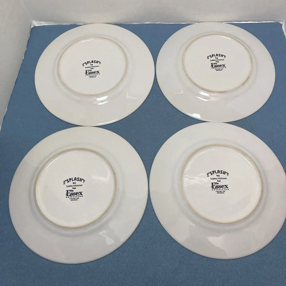 Splash by Siddhia Hutchinson for Essex Multicolor Trout Dinner Plates - Set of 4